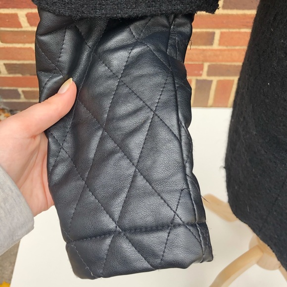 Vince Camuto Black Quitted Wool Blend Zippered Winter Coat Size XS - Picture 6 of 9